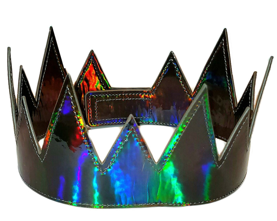 Party Crown Faux Leather - Black Iridescent