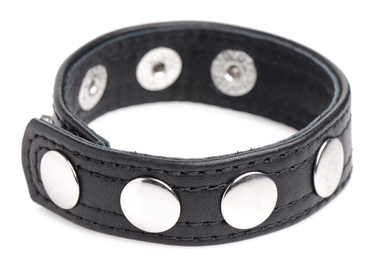Master Series Speed Snap Leather Cock Ring - Black