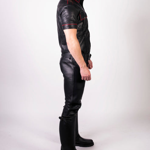 Prowler Classic Leather Jeans - Black