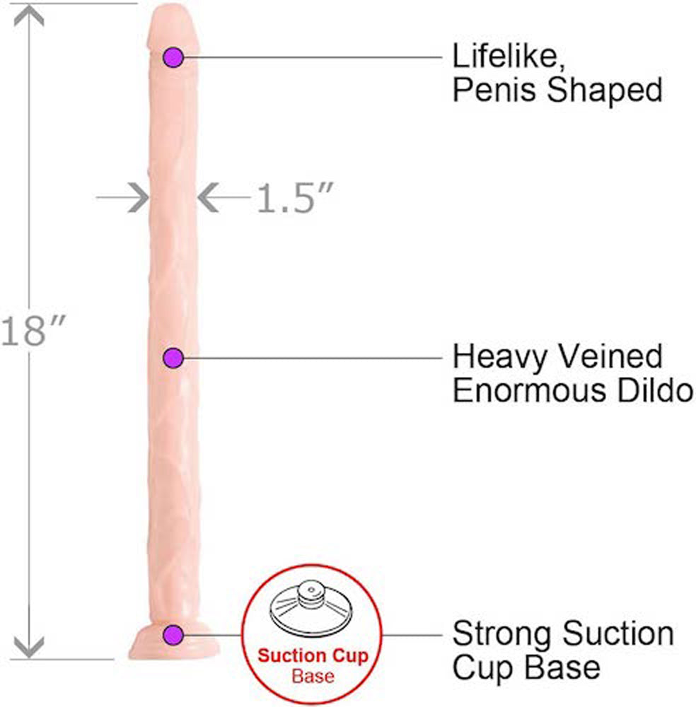 Long Dong "Leo" 18 inch Cock -Flesh