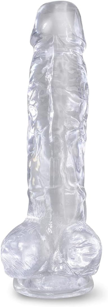 King Cock Clear 8″ Cock w/ Balls