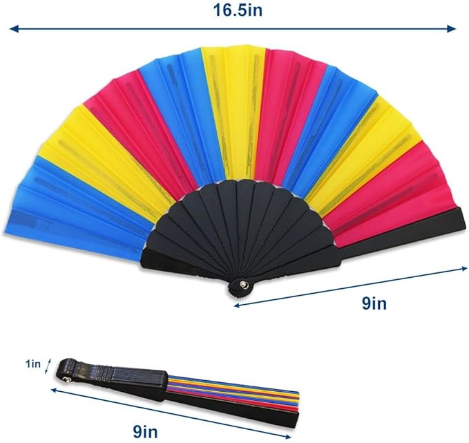 Pansexual Pride Hand Fan - Small, Plastic