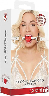Ouch! Nurse Themed "Heart" Gag -White
