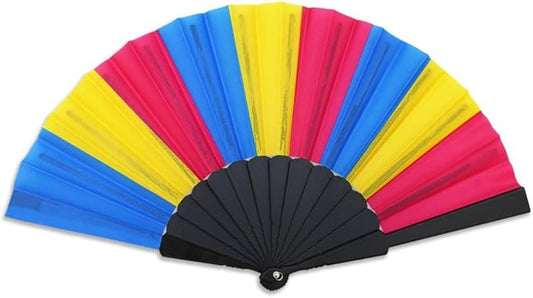 Pansexual Pride Hand Fan - Small, Plastic