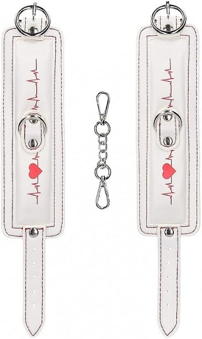 Ouch! Nurse Theme "Ankle" Cuffs -White