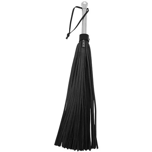 Rouge Leather Flogger with Steel Handle - Black