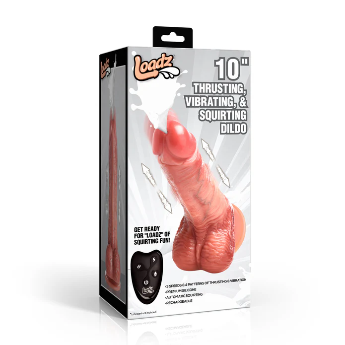 JOCK Thrusting, Vibrating & Squirting Dildo w/ Remote