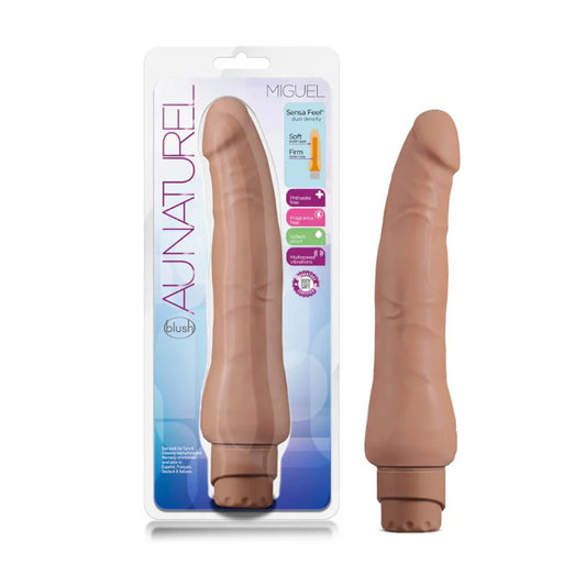 Au Naturel Miguel Vibrating Dual Density Dildo 8.5"
