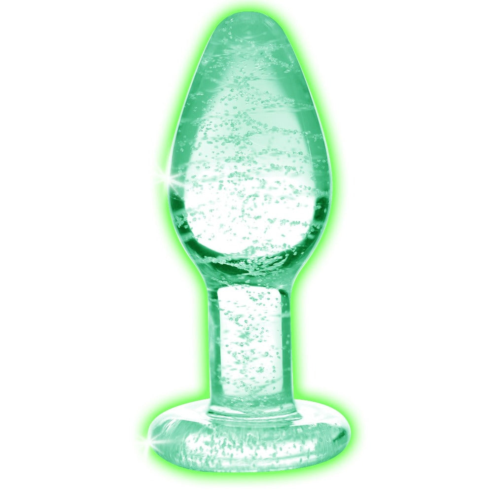 Booty Sparks "Glow-in-the-Dark" Glass Anal Plug -Med