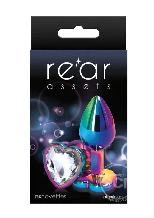 Rear Assets "Multi Heart" Small Gem Plug -Clear
