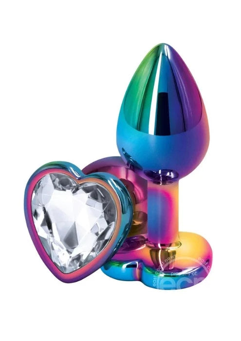 Rear Assets "Multi Heart" Small Gem Plug -Clear