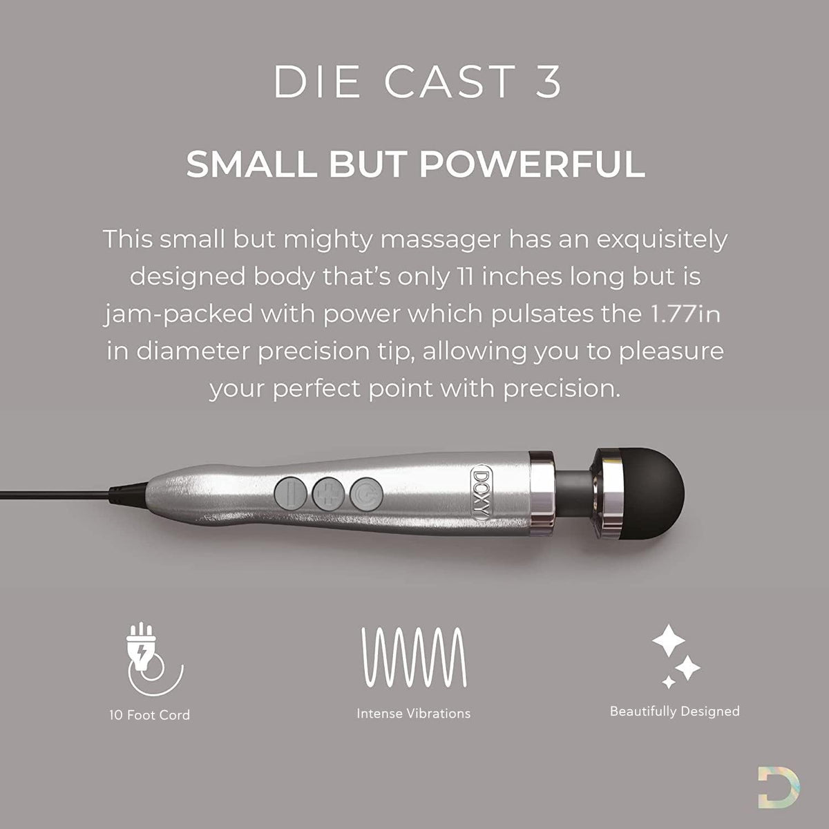 Doxy Die Cast 3 Vibrator Wand -Silver