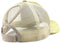Gold mesh cap with a white interior on a white background