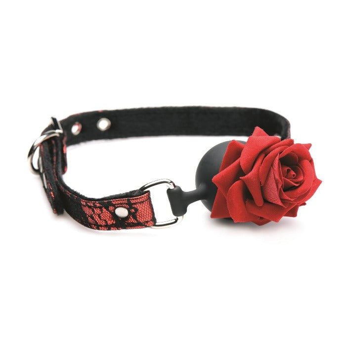 MS "Full Bloom" Silicone Ball Gag W/ Rose
