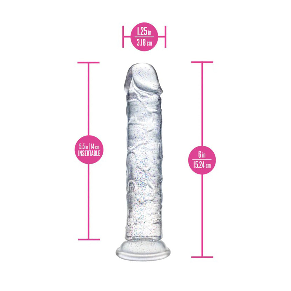 Naturally Yours - Gala - Sparkling Clear Dildo 6"