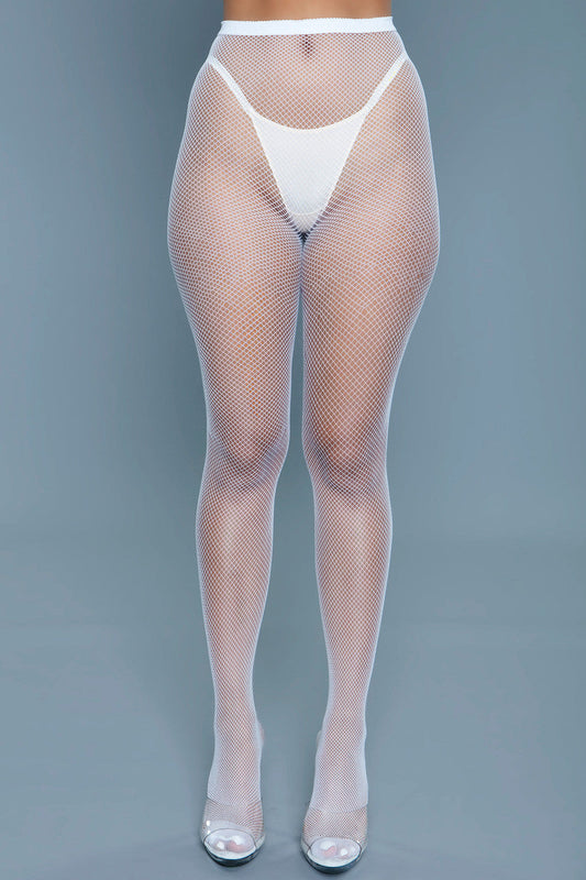 Be Wicked Up All Night Fishnet Pantyhose - White