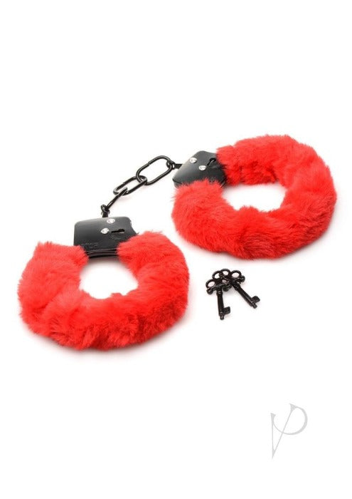 MS Cuffed In Fur Furry Handcuffs -Red