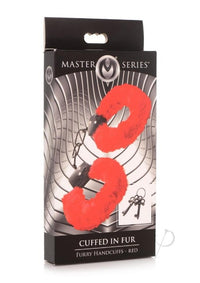 MS Cuffed In Fur Furry Handcuffs -Red