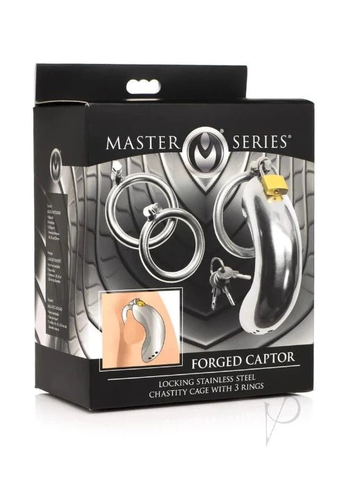 MS "Forged Captor" Locking Chastity Cage W/rings