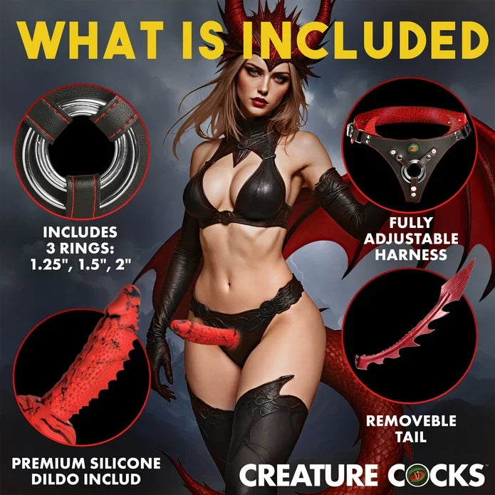 Creature Cocks 'Drakona' Dragon Tail Strap-On Harness w/ Dildo