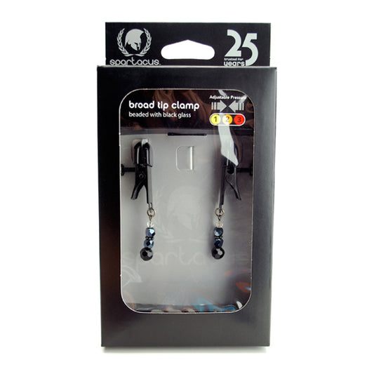 Spartacus Broad Tip "Black Beaded" Alligator Nipple Clamps