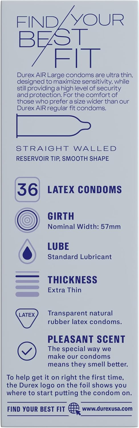 Durex Air Wide Fit Large Condoms - 3pk
