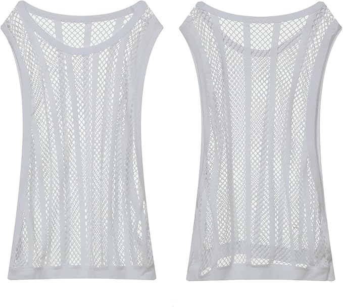 Fishnet & Stripe Mesh Tank Top