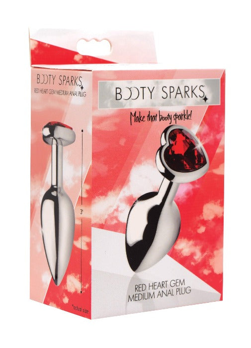 Booty Sparks 'Red Heart' Gem Anal Plug -Medium