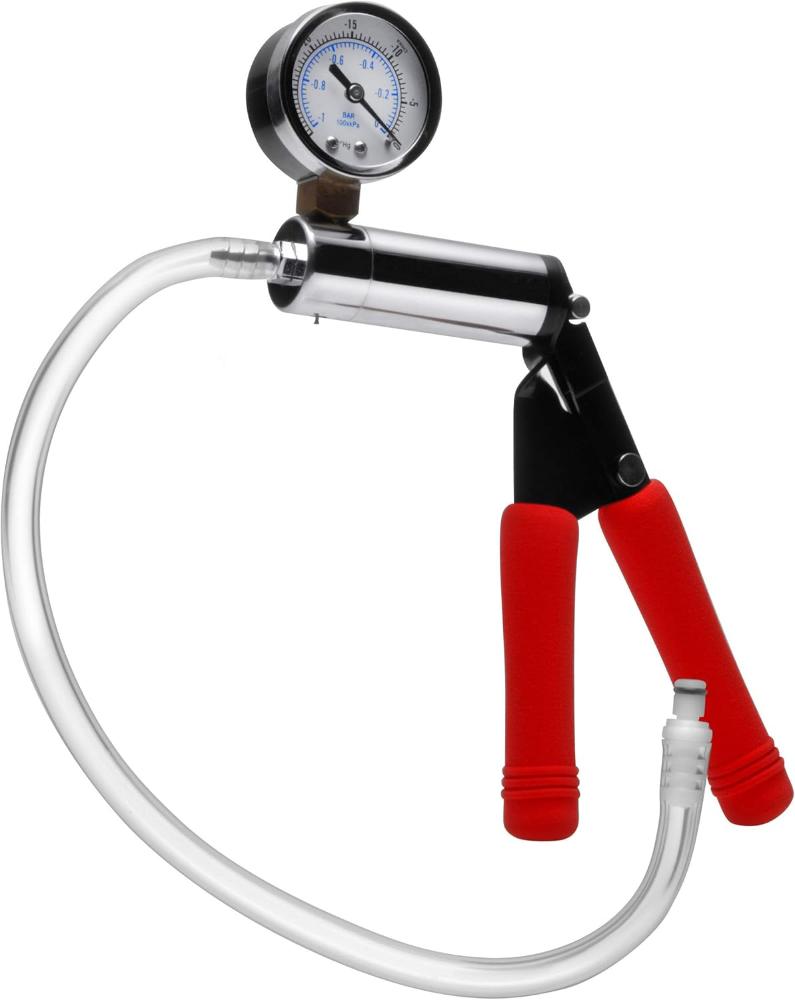 Size Matters "Steel Handle" Vacuum Pump w/ Pressure Gauge