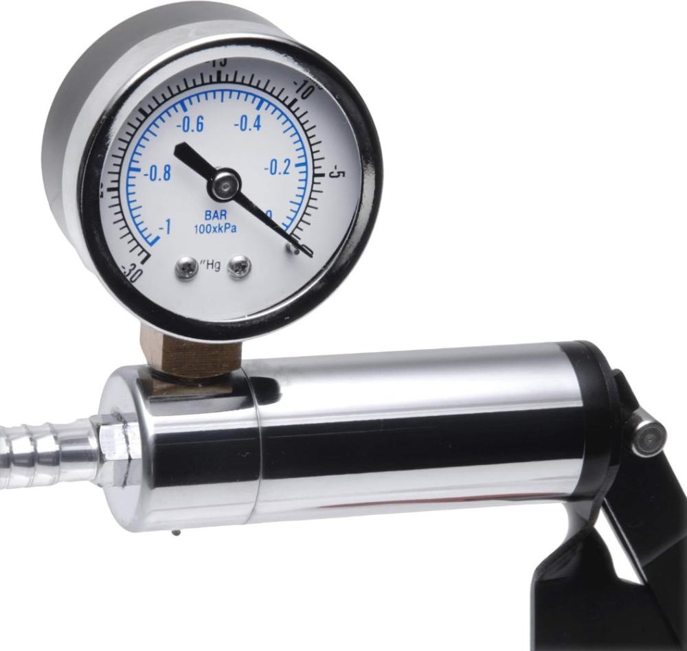 Size Matters "Steel Handle" Vacuum Pump w/ Pressure Gauge