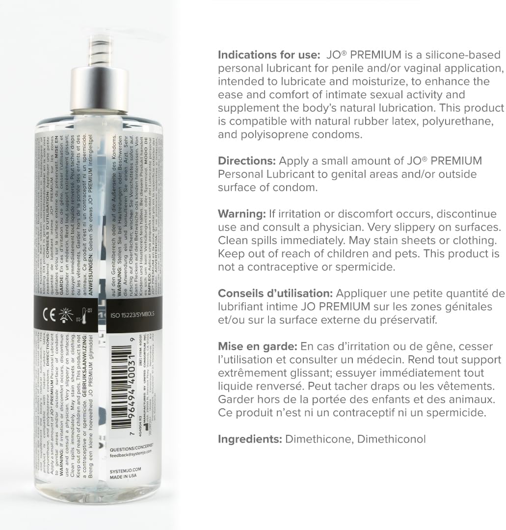 JO Premium Silicone Lube - 16oz