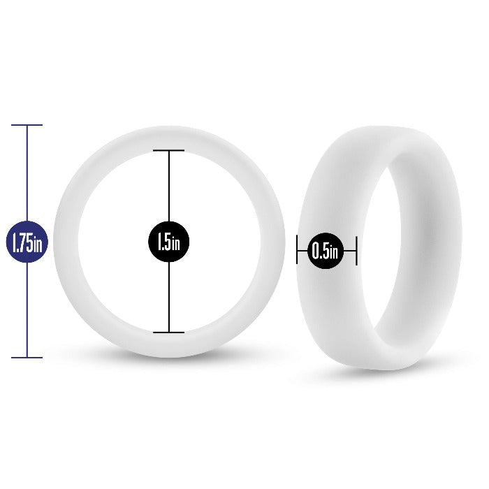Performance Silicone "Glo Pro" Cock Ring -White