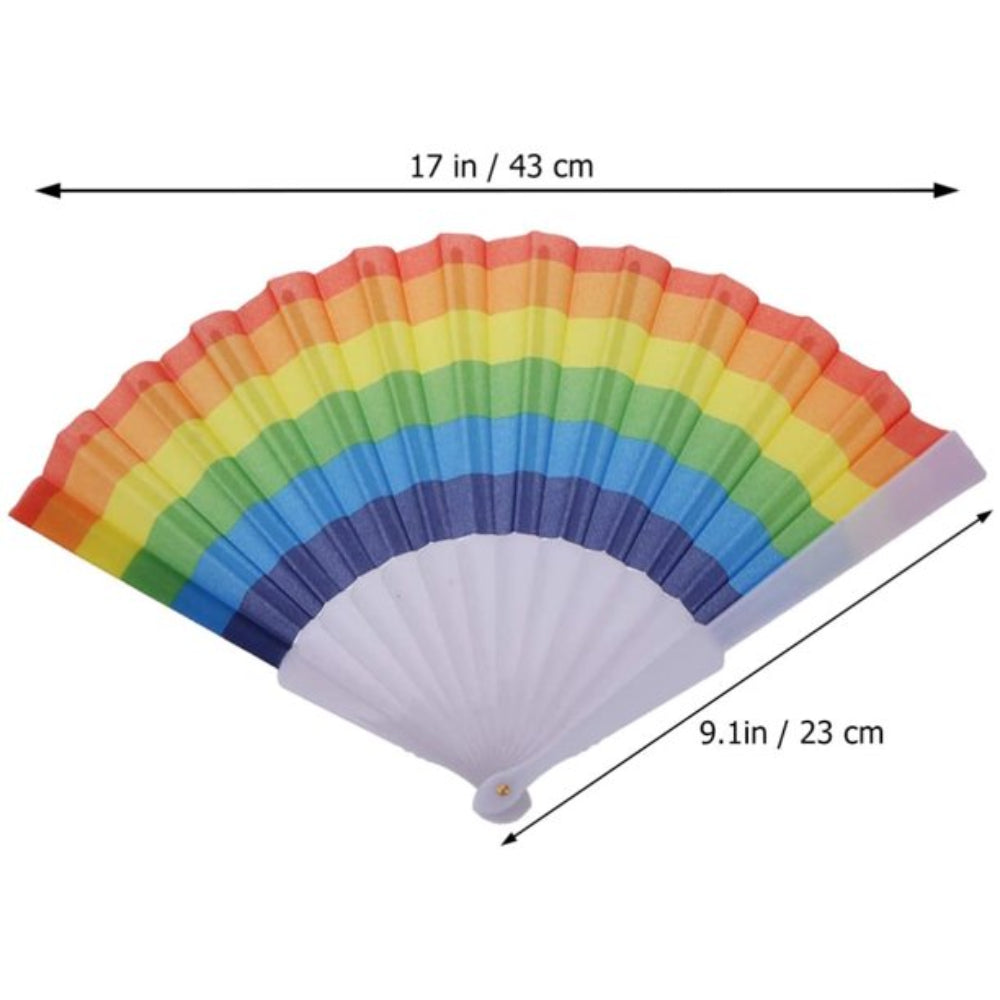 Rainbow Pride Hand Fan - Small, Plastic