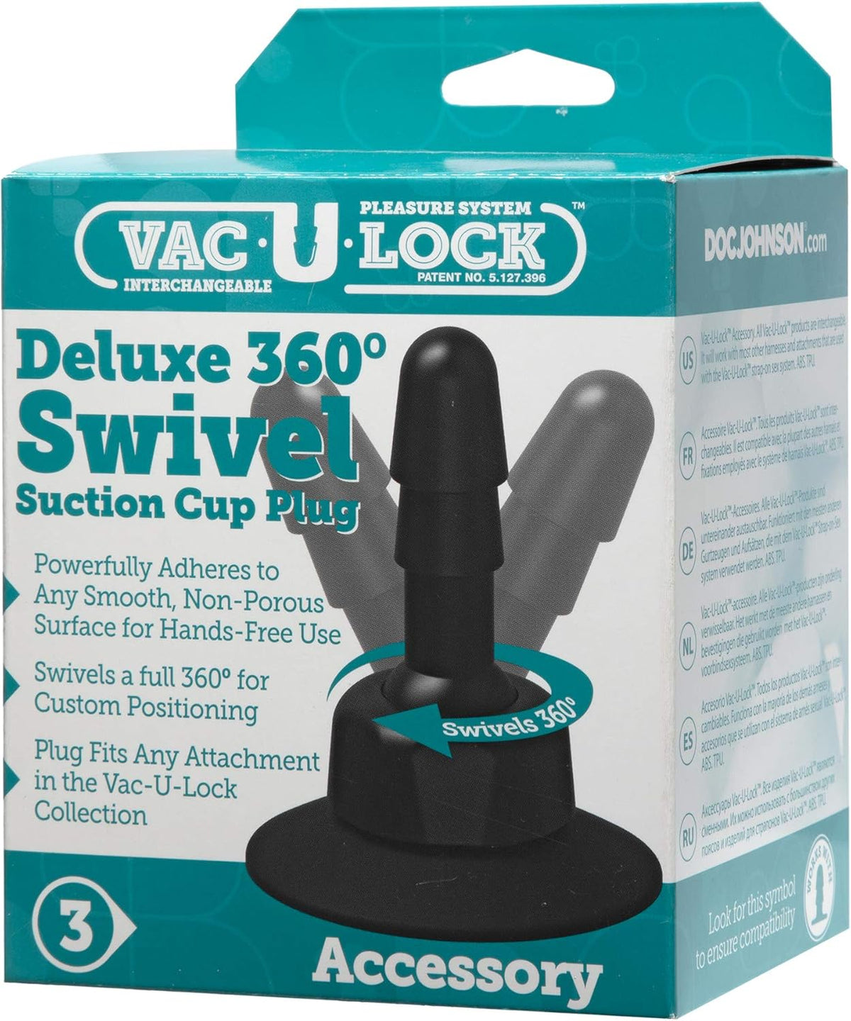 Vac-U-Lock Deluxe 360 Degree Swivel Suction Cup Plug