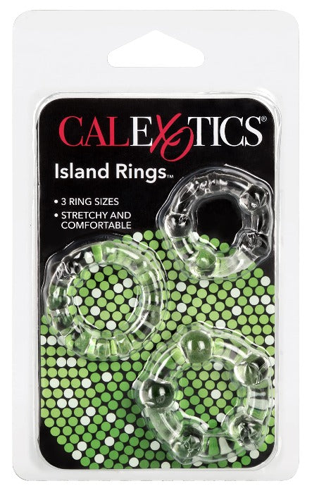 Calex "Island" Cock Rings 3pc -Clear