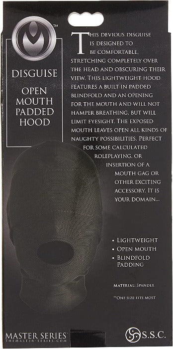 MS 'Disguise' Open Mouth Hood W/Padded Blindfold