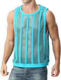 Fishnet & Stripe Mesh Tank Top