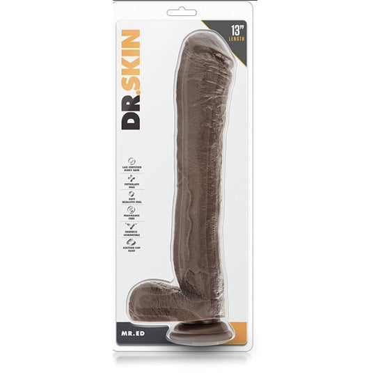 Dr. Skin 'Mr. Ed' 13 Inch Extra Long Dildo -Chocolate
