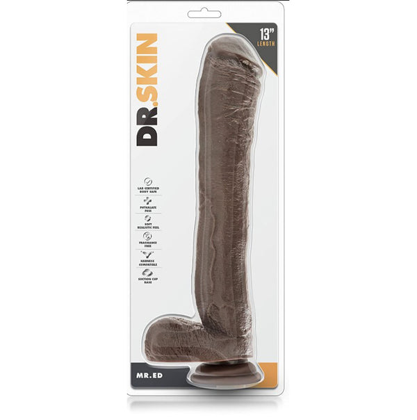 Dr. Skin 'Mr. Ed' 13 Inch Extra Long Dildo -Chocolate