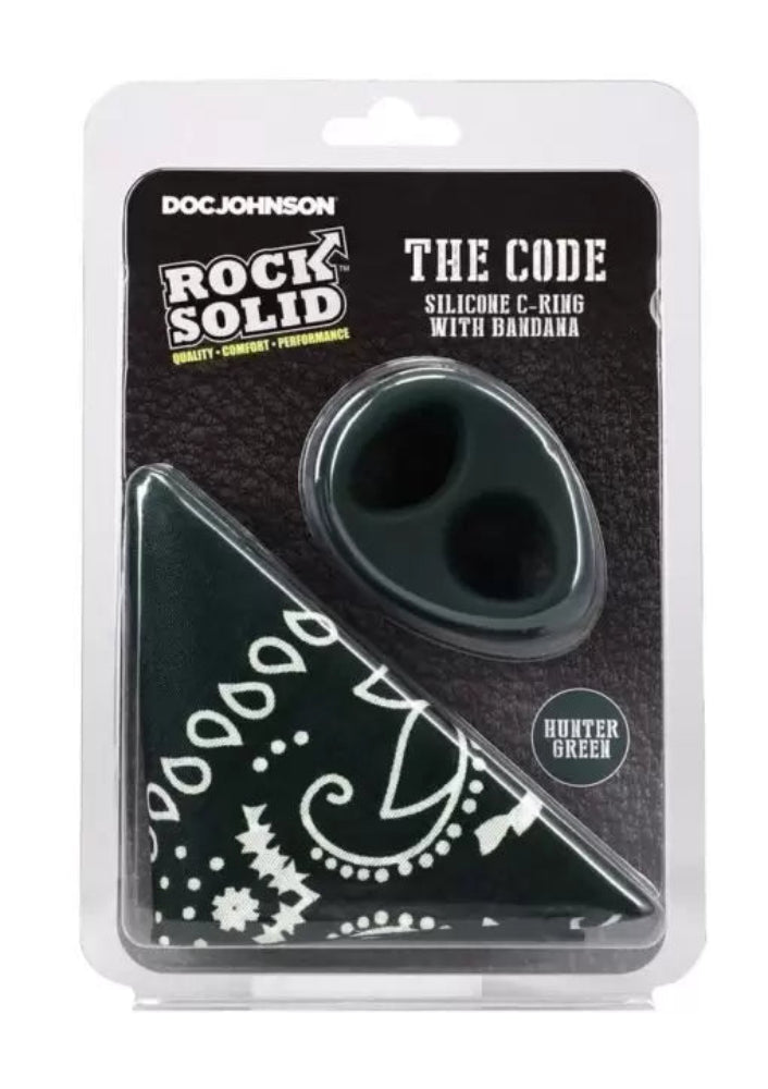 Rock Solid The Code 'Hunter Green' Cock Ring w/Bandana