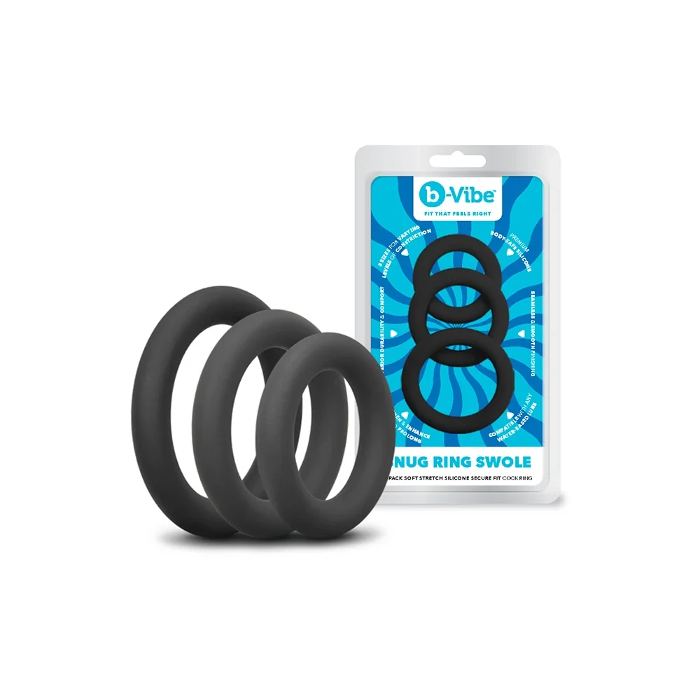 b-Vibe Snug Ring Swole 3-pack silicone cock rings