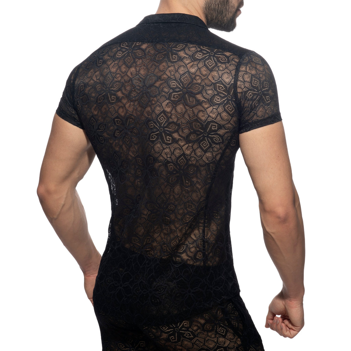Addicted Flowery Lace Shirt - Black