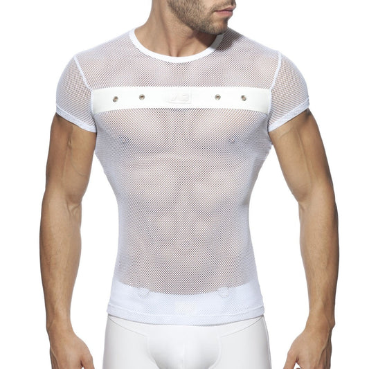 AD Fetish Mesh Mixed T-Shirt - White