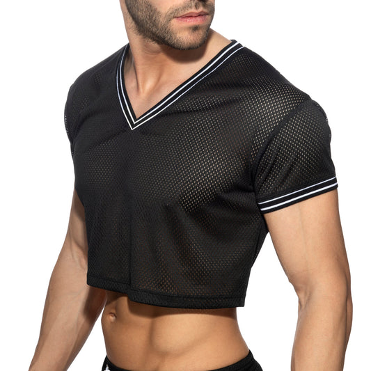 Addicted Slam V-Neck Crop Top Black