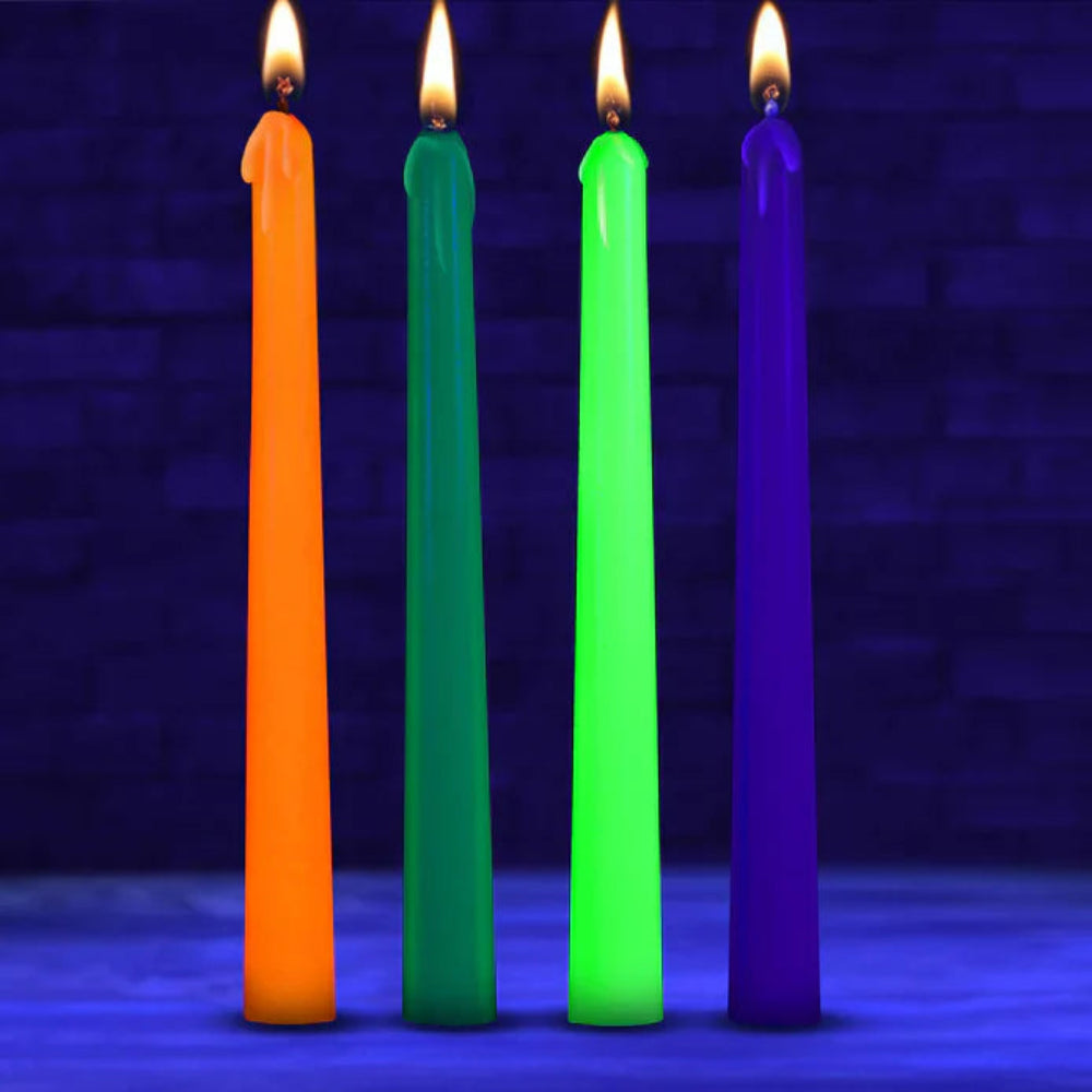 Master Series 4PC Glow Wax "UV Black Light" Candles