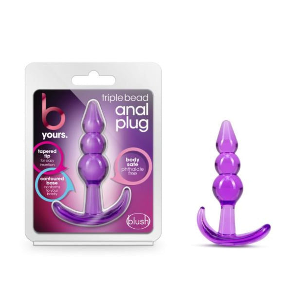 B Yours 'Triple Bead' Anal Plug -Purple
