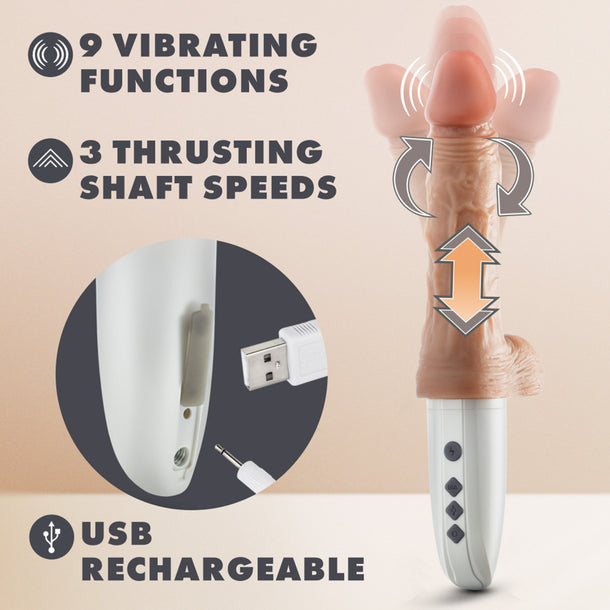 Dr. Skin Dr. Hammer Thrusting/Gyrating/Warming Dildo 7"