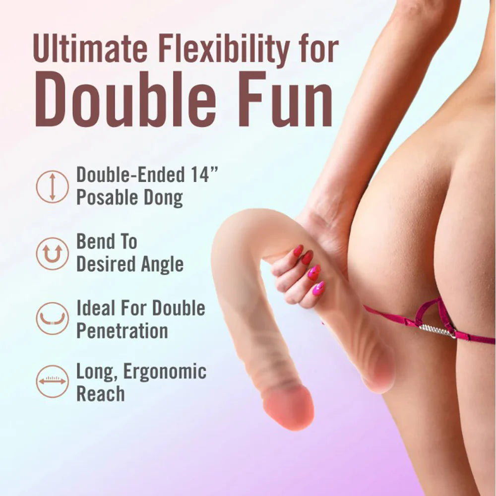 Dr. Skin Plus - 14” Posable Double Dong