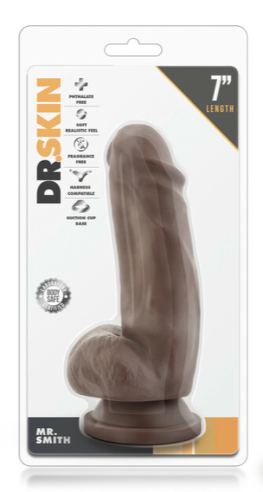 Dr. Skin 'Mr. Smith' 7 Inch Dildo -Chocolate