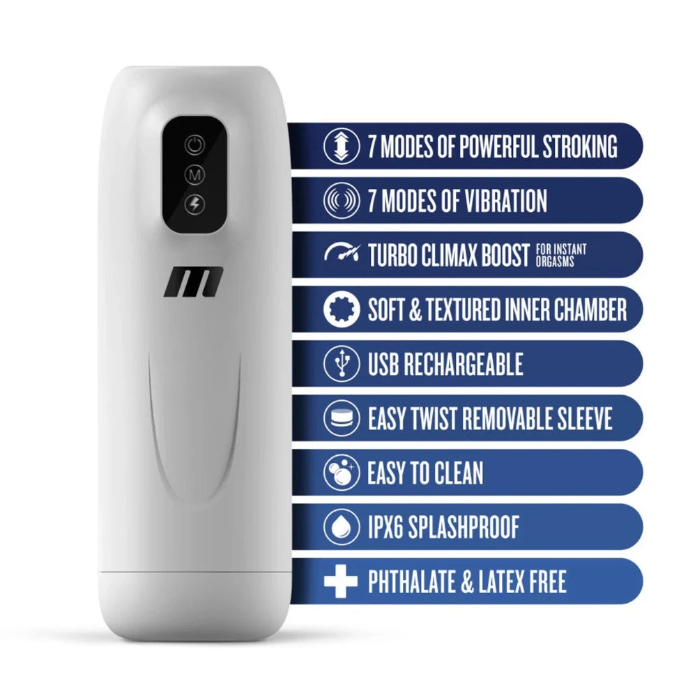 M for Men 'Robo-Bator' Turbo Boost Stroker -White